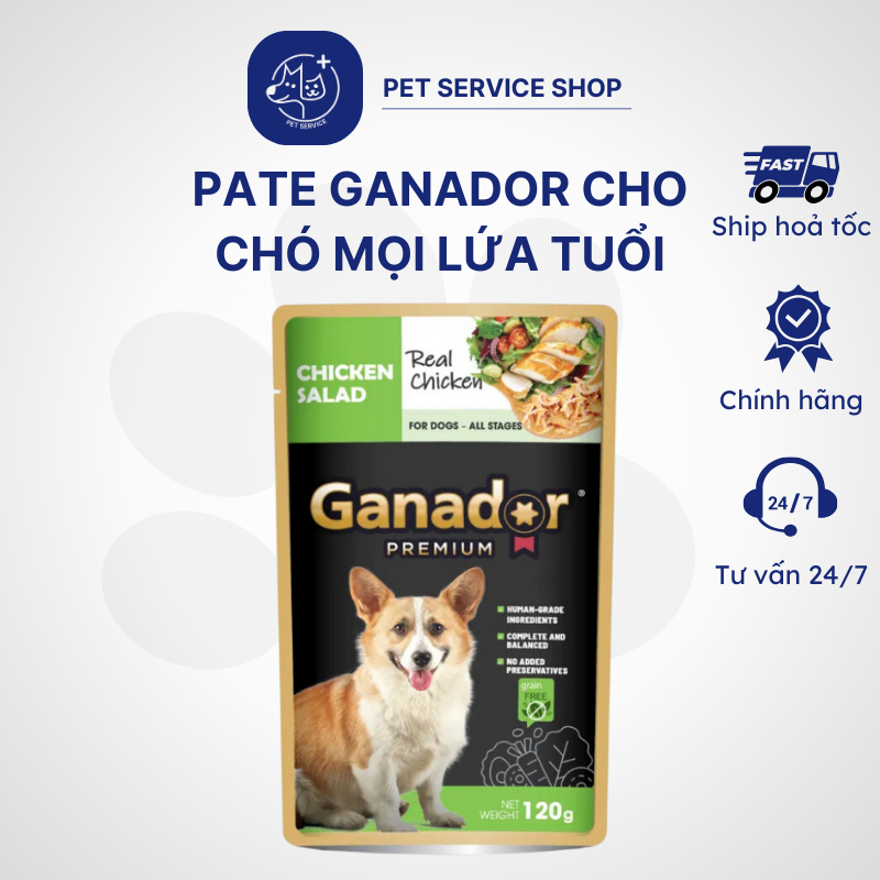 Pate Cho Chó Ganador Gói 120g - Pate Ganador Dành Cho Chó Gà Salad PET SERVICE