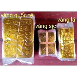 (10 miếng)Vàng miếng quốc tế hàng mã/Giấy cúng vàng miếng 9999 có bọc