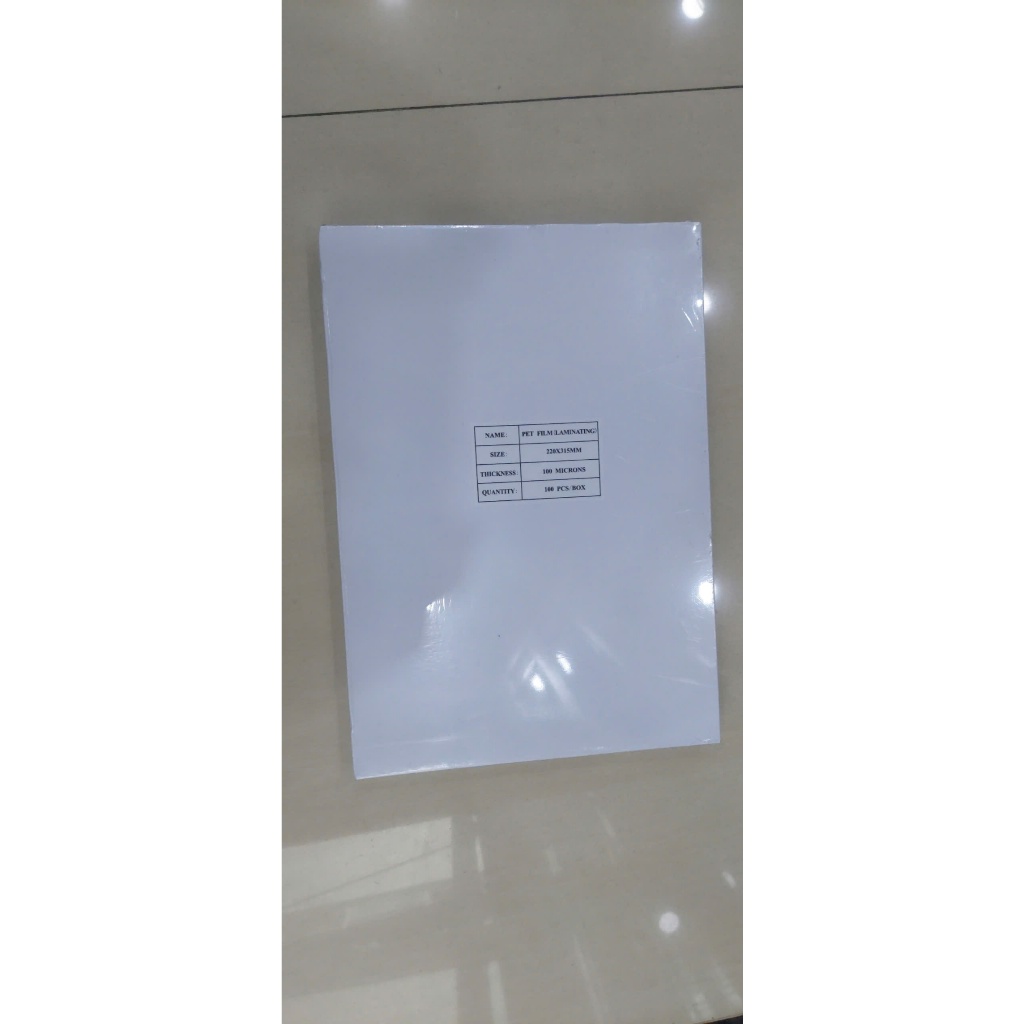 Giấy Ép ảnh Plastic A4 / Màng Ép ảnh Plastic A4 125mic 100 tờ/hộp