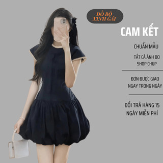 Váy nữ dáng bí phối ren nơ buộc dây sau lưng phong cách Hàn Quốc dễ thương cute doboxinhgai -b103