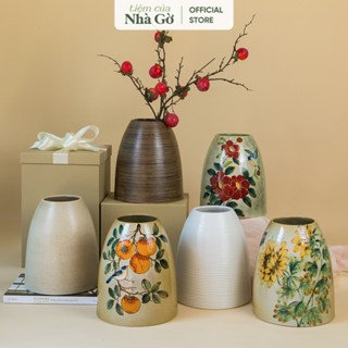 Bình gốm dáng chuông Nhà Gờ quà tặng bà, mẹ để cắm hoa trang trí nhà, phòng khách BH24M15