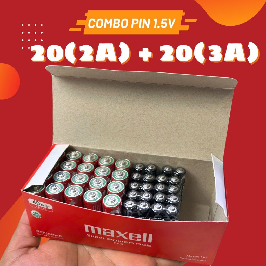Pin AA và AAA maxell 1.5V sử dụng bền bỉ hộp lớn 40 viên