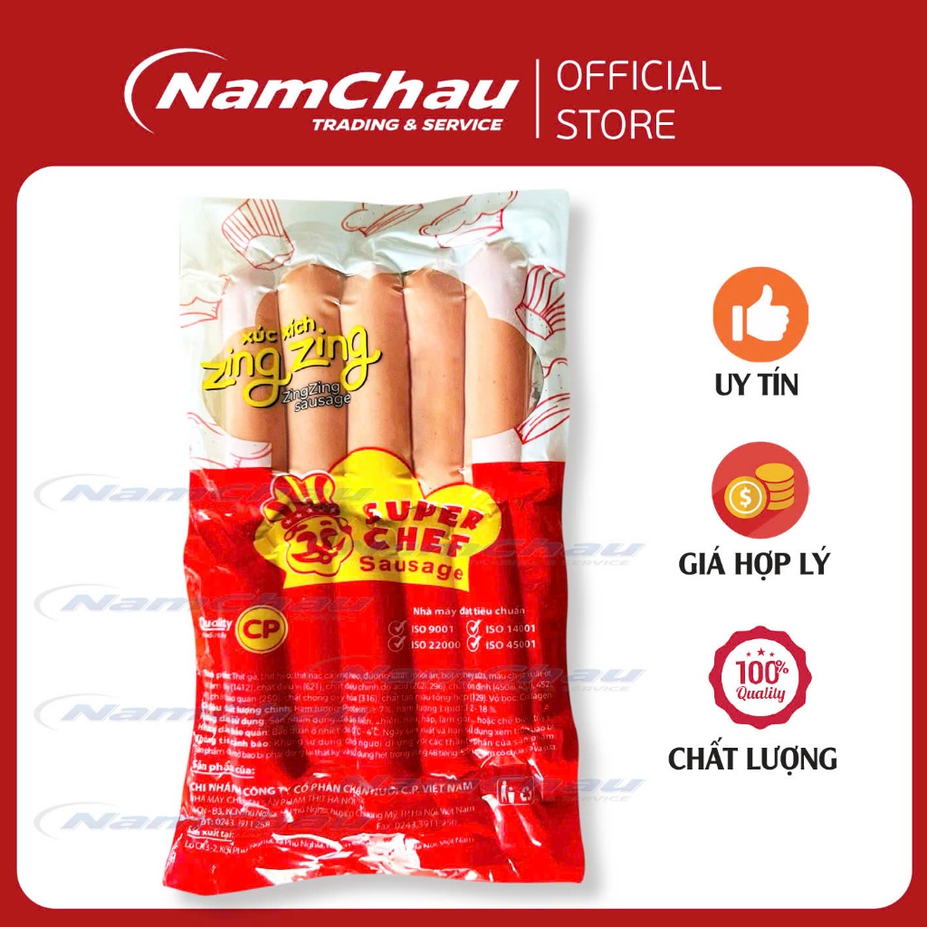 Xúc xích Zing Zing  Super Chef Eco gói 500gr [Hà Nội giao hỏa tốc 1h]