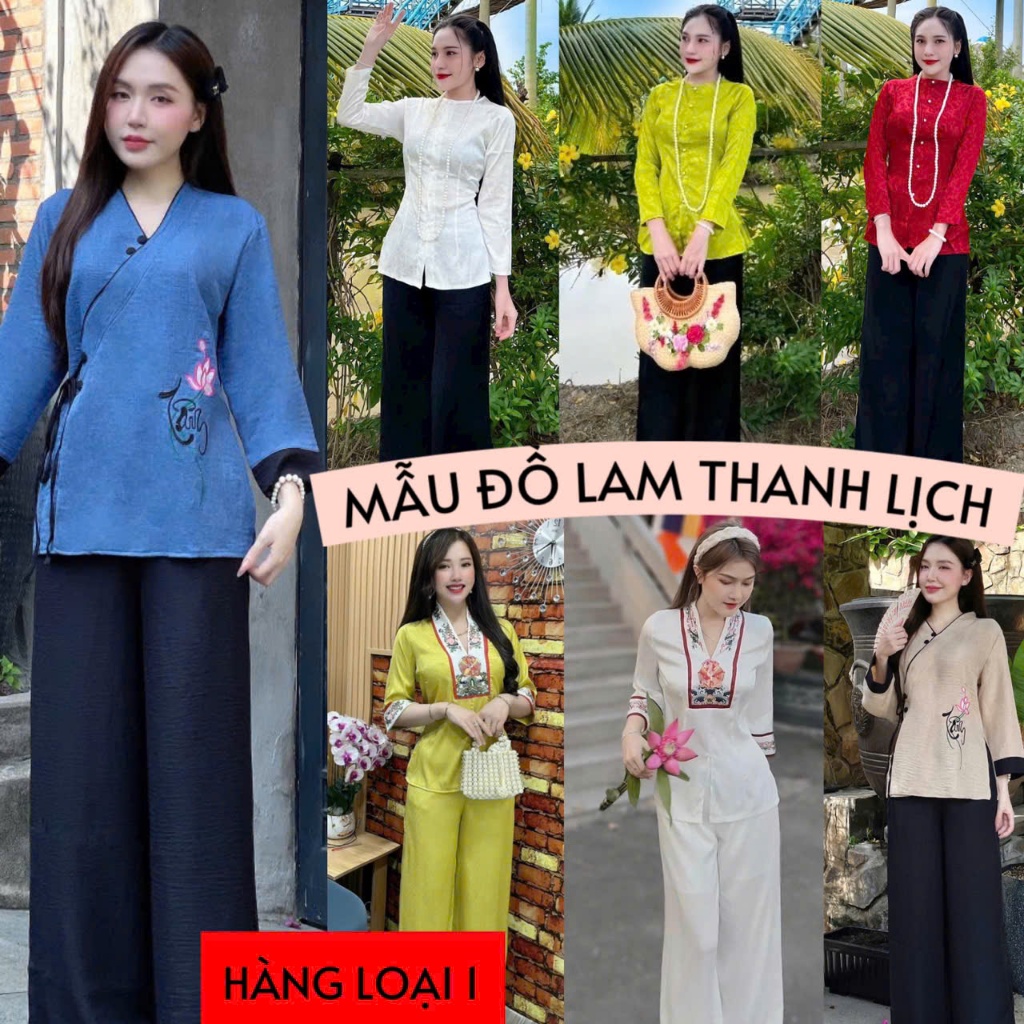 Đồ lam đi chùa thiết kế mới đơn giản thanh lịch , chất liệu lụa cao cấp mềm mịn mát giá rẻ tận xưởng