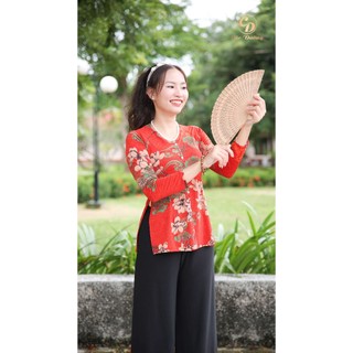 Áo lẻ bà ba hoa văn cổ Tim Mã AD