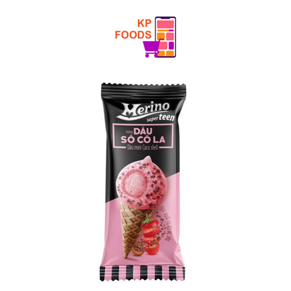 Kem ốc quế dâu socola Merino Superteen 60g