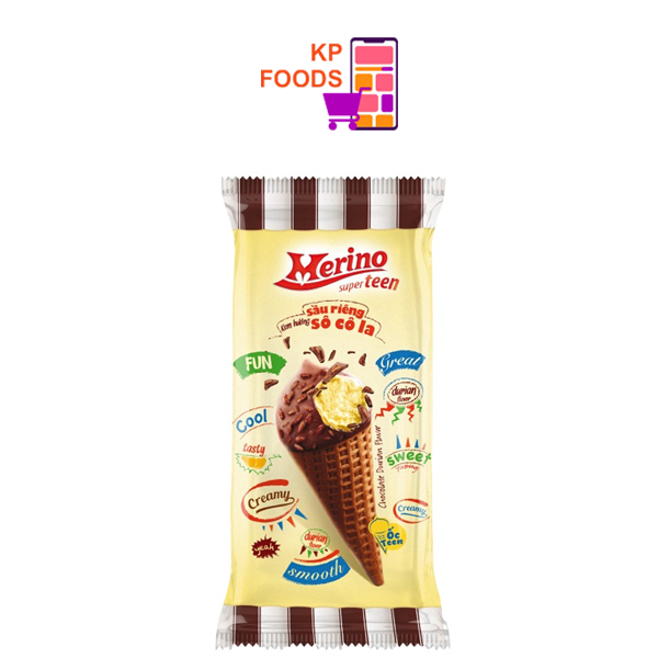 Kem ốc quế sầu riêng socola Merino Superteen 60g