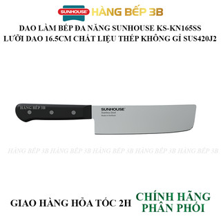 Dao thái thịt, dao làm bếp 16.5cm sunhouse ks-kn165ss xuất xứ việt nam