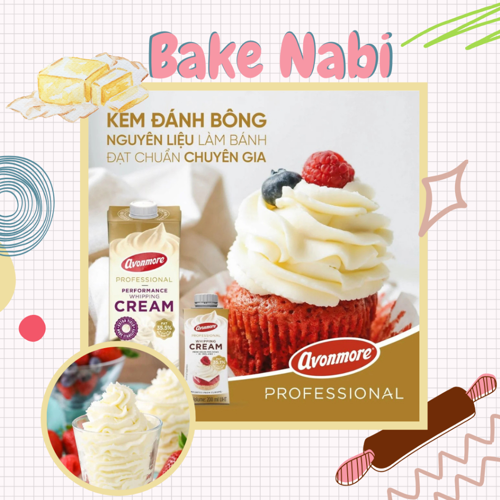 KEM SỮA TƯƠI WHIPPING CREAM AVONMORE 1L