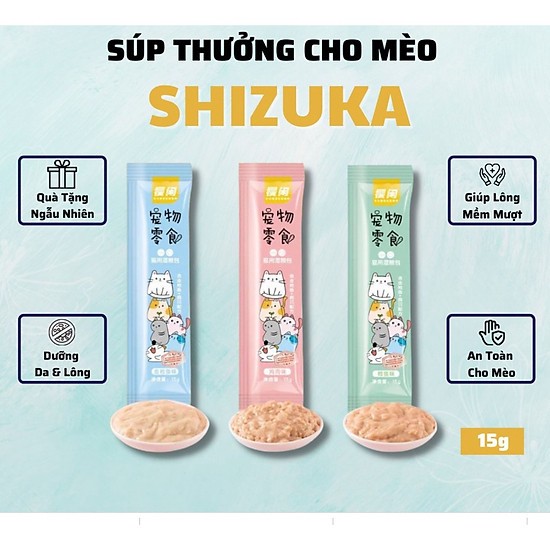 Súp Thưởng Shizuka Dành Cho Mèo Thanh 15Gram