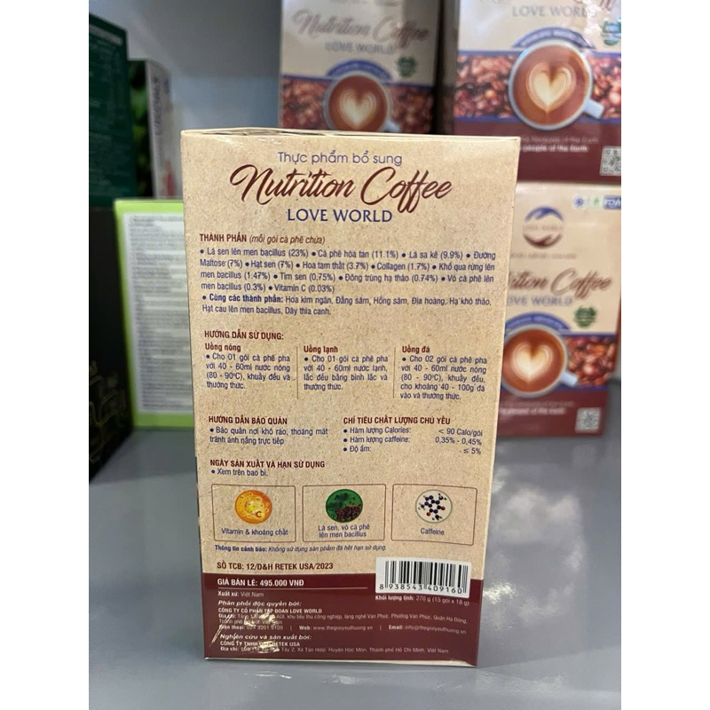 [Combo 1 thùng 24 Hộp] Coffee Nutrition Love World biện pháp giảm cân hiệu quả