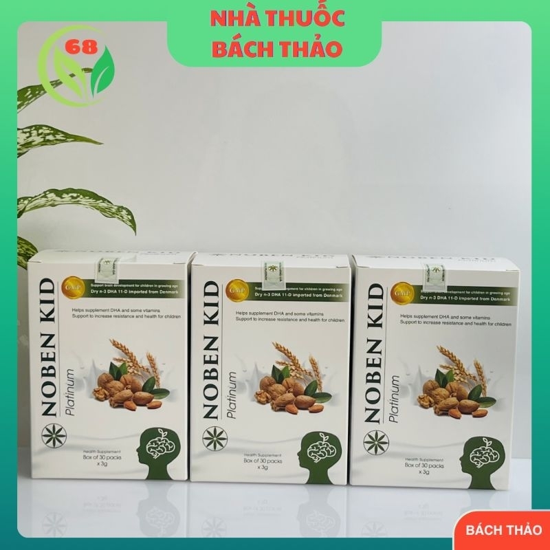 Combo 3 Hộp NOBEN KID Platinum + Quà Tặng - Cốm Phát Triển Trí Não