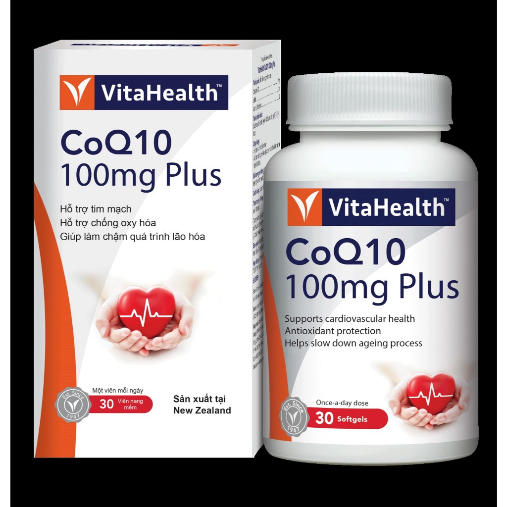 Thực phẩm bảo vệ sức khỏe VitaHealth CoQ10 100mg Plus (30 viên)