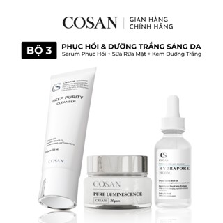  Bộ 3 sản phẩm dưỡng da chuyên sâu dưỡng trắng Cosan gồm Serum 30ml + Kem Dưỡng 30g + Sữa Rửa Mặt 100g 