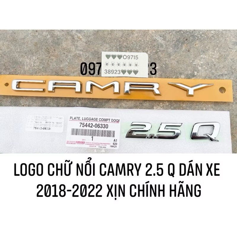 TEM CHỮ NỔI CAMRY 2.5 Q HÀNG XỊN CHÍNH HÃNG DÁN XE TOYOTA CAMRY 2018-2022 75444-06300 75443-06820. 7