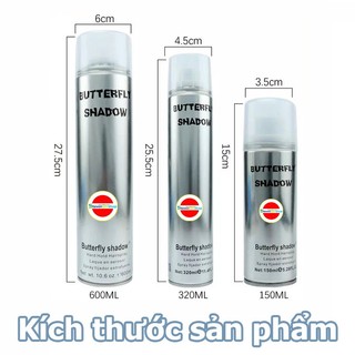 Keo xịt tóc Butterfly Shadow 600ml (Keo Bạc)