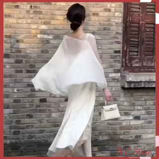 Áo Khoác Voan Dáng Dài Vừa Tay Bom Cánh Dơi Mềm Mại