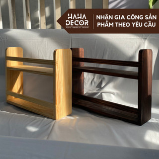  Kệ gia vị 2 tầng gỗ thông mỹ tự nhiên kệ để gia vị nhà bếp KGDB04-NM 