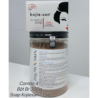 COMBO 4 GỒM SOAP DƯỠNG TRẮNG KOJIESAN + BỘT BROWNSKIN(BỘT NÂU)
