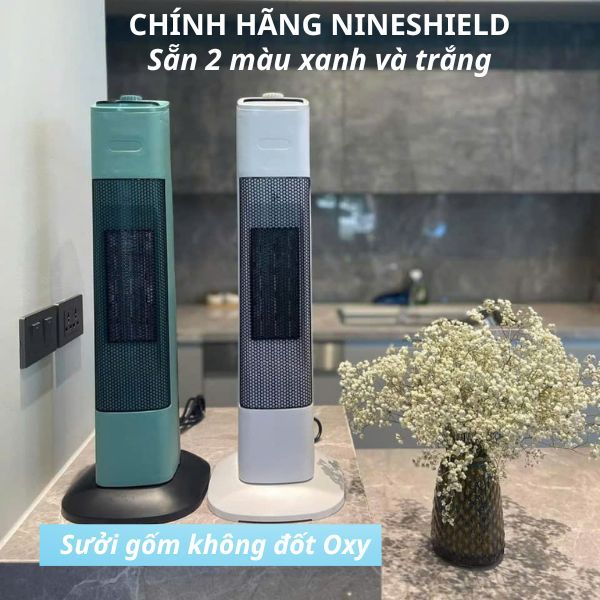 Quạt sưởi gốm chính hãng 2000w 3000w, Máy sưởi gốm Ceramic Nineshield sưởi phòng ngủ sưởi cho bé