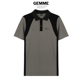 Áo thun polo big size GEMME MEN phối màu xám - đen , chuẩn form, sang trọng, thanh lịch, Big Size 55 - 150kg