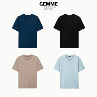 Áo thun cổ tim big size 100% Cotton interlock 250gsm GEMME MEN 55 - 150kg chuẩn form Unisex