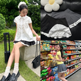 BIBI DEROSE SKIRT - Chân Váy Xếp Ly Lưng Trơn Tennis 3 Lớp Có Lớp Trắng Xếp Ly Và Quần Bí Bên Trong (2 MÀU)