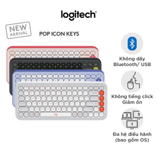 Bàn phím Logitech Bluetooth không dây POP ICON KEYS - Gõ thoải mái, Nút lập trình, Kết nối 3 thiết bị