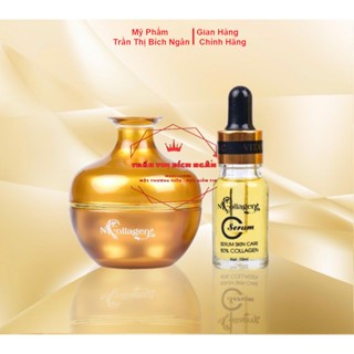  Bộ dưỡng da - Kem face nhân sâm serum c giúp mờ thâm nám tàn nhang N Collagen Bích Ngân 35ml 