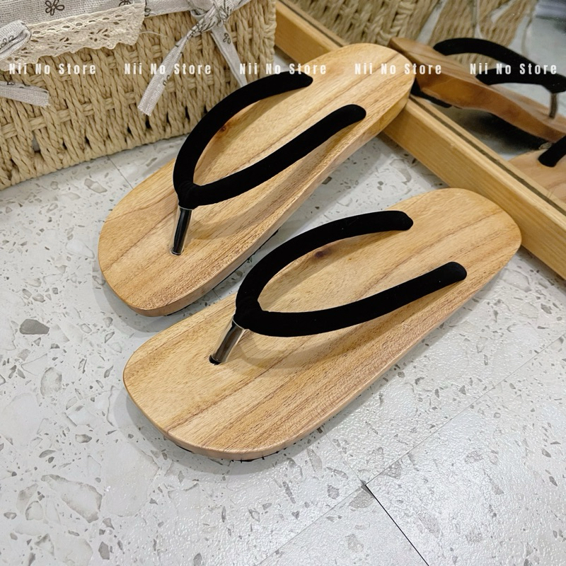 Guốc mộc, guốc gỗ nam nữ quai kẹp truyền thống cao 2cm