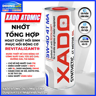 Nhớt Xado Atomic Oil 5W40 MA, API SL, Tổng Hợp Cao Cấp & Hoạt Chất REVITALIZANT® - Nhập Khẩu Hà Lan