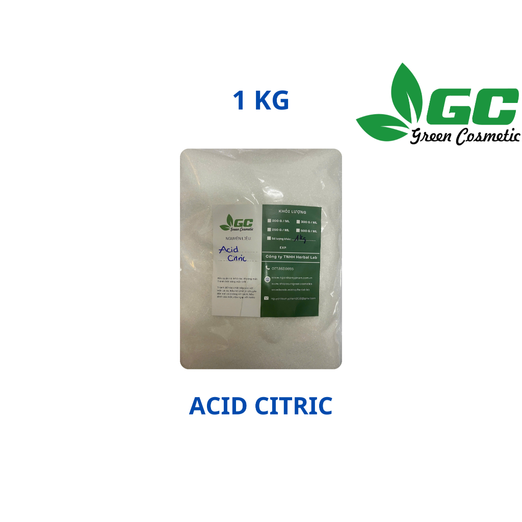 [HCM] Acid Citric - GIÁ SỈ - nguyên liệu điều chỉnh pH - nguyên liệu mỹ phẩm 500G, 1 kg