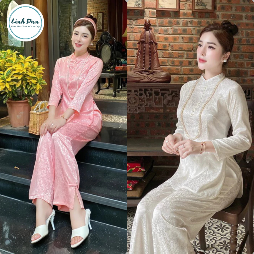 Pháp phục đi chùa chất liệu lụa gấm cao cấp - Pháp Phục Linh Đan