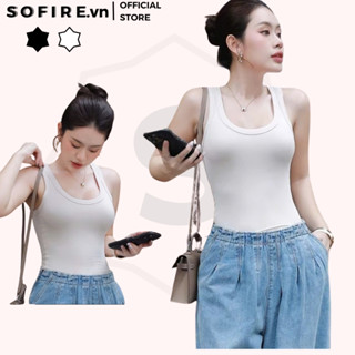 Áo Ba Lỗ Nữ Dáng Dài Cổ U Ôm Body SOFIRE,áo Hai Dây Bảng To Khóec Ngực Tôn Dáng Phong Cách Sexy Quyến Rũ Mùa Hè 2 Màu-19