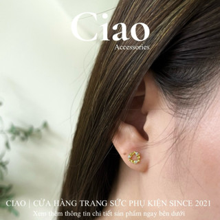 [HOẢ TỐC 1H] Khuyên tai/ Bông tai mạ bạc thiết kế hoạ tiết Pilla Ciao accessories