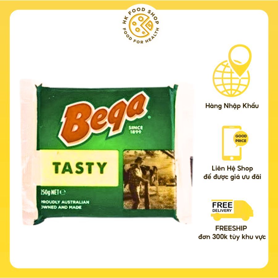 Bega Tasty Cheddar Cheese Phô Mai Cheddar Tasty  250g ( date 04/03/2026 )