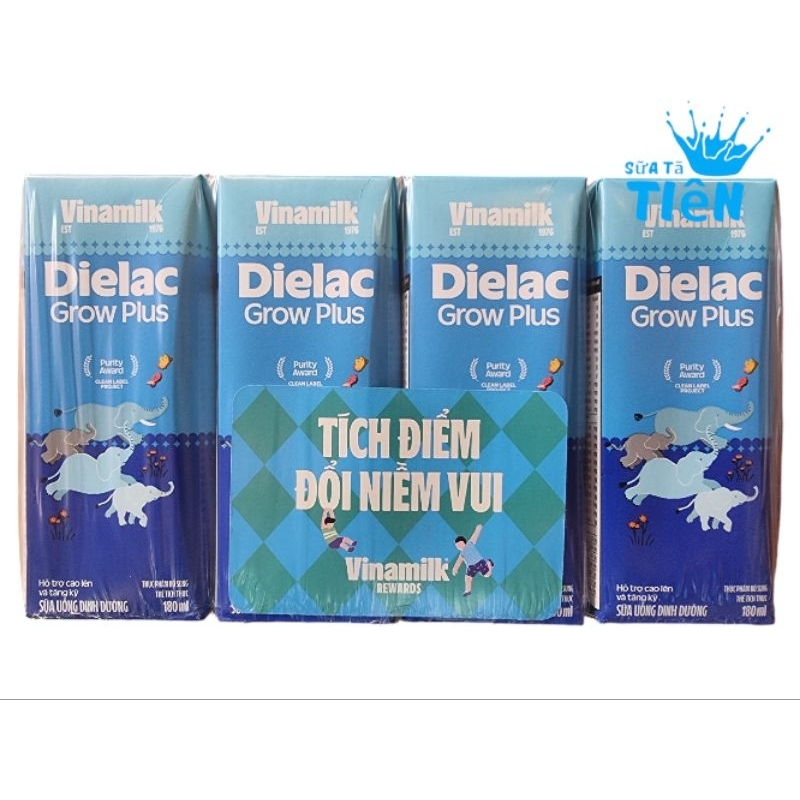 Sữa bột pha sẵn Dielac Grow Plus  180ml (4 hộp)
