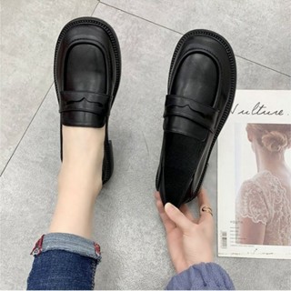 Giày loafer - Giày da nữ đế răng cưa cao 5cm phong cách RETRO dành cho nữ - giày trending năm 2024