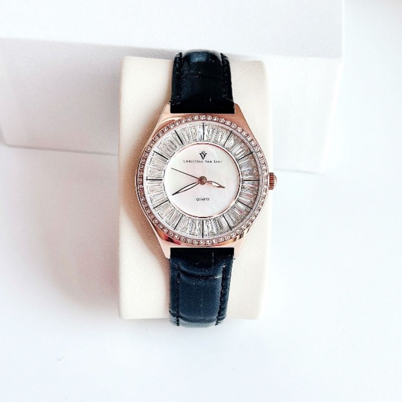 [Chính Hãng 100%] Đồng Hồ Nữ Christian van sant CV3205 (3205) Máy Pin Kính Cứng Size 33 mm dây da fu