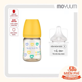 Bình sữa moyuum PPSU phiên bản trái tim vàng 170ml kèm núm ti số 1