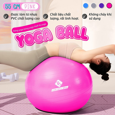 [MALL-55cm] BG Bóng Tập Yoga KÈM BƠM (LỰA CHỌN PHÂN LOẠI)  Nhiều Màu Cao Cấp TÍM-XANH-HỒNG-XÁM