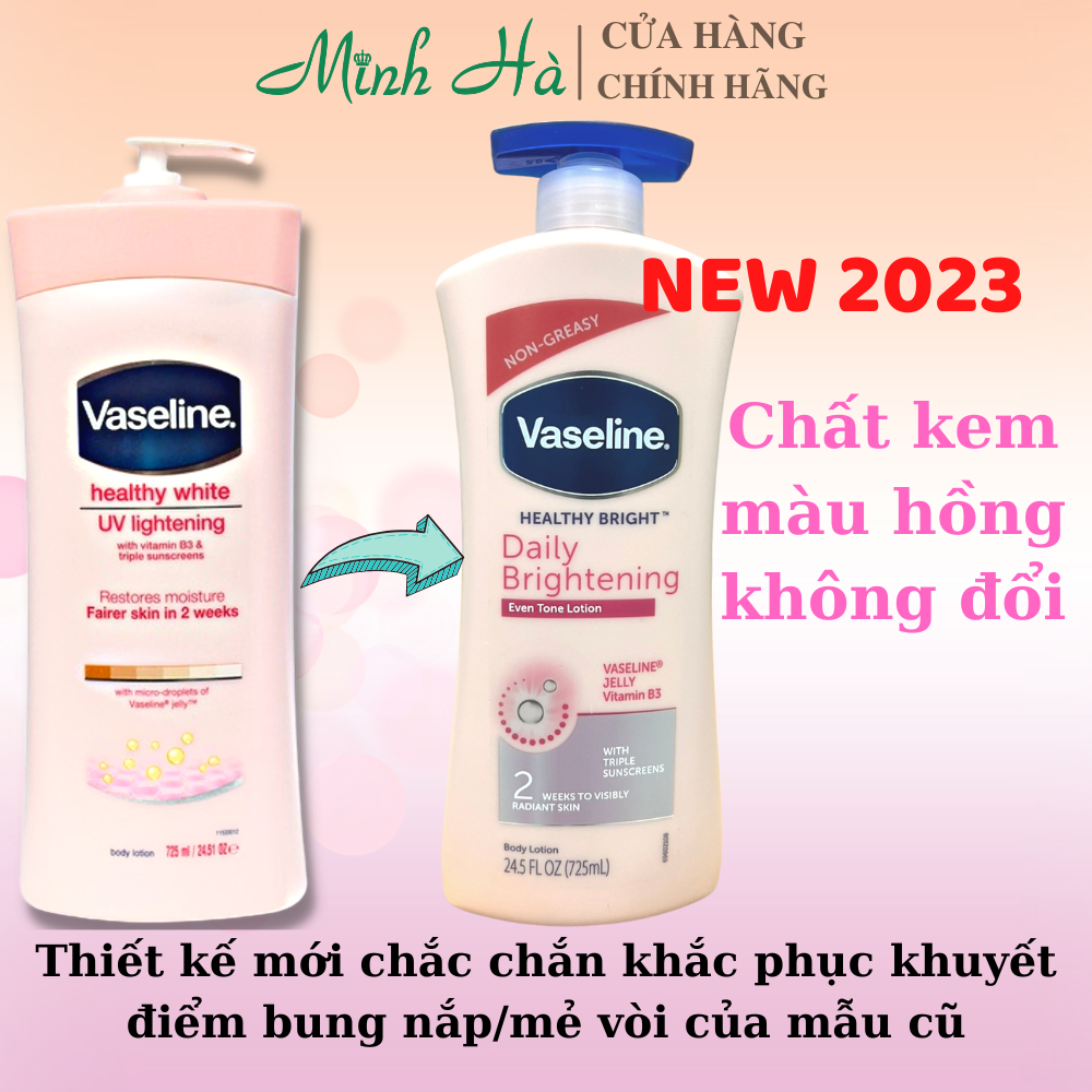 Sữa dưỡng thể Vaseline Healthy White UV Lightening Body Lotion 725ml giúp dưỡng trắng dưỡng ẩm phù hợp cho mọi loại da | BigBuy360 - bigbuy360.vn