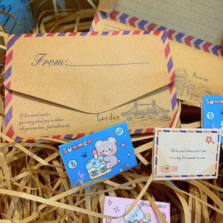 Set 10 thư thiệp mini vintage TMN2
