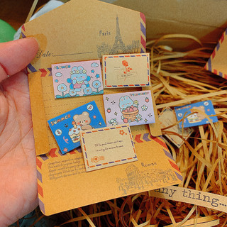 Set 10 thư thiệp mini vintage TMN2