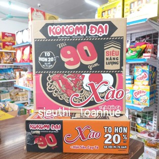 Thùng mì Kokomi Đại Xào 90 vị Hải sản cay tê/ Bò sốt cà 30 gói x 95g ( Bọc Chống Sốc)