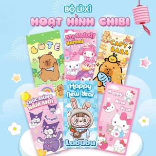 Bao Lì Xì Giá Sỉ Rẻ Màu Đỏ Đẹp Tết 2025 Hoạt Hình Con Rắn Cute Dễ Thương Thần Tài, Capybara, Labubu, Kuromi