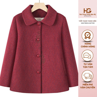  Áo Khoác Trung Niên Nữ Chất Liệu Dạ Lông Chồn Cao Cấp Kiểu Dáng Thanh Lich Quà Tặng Ý Nghĩa  M204  