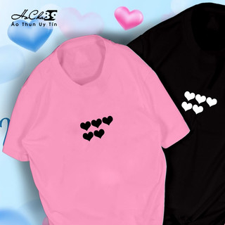 Áo thun Tình Nhân - Áo Cặp - Áo Đôi Mẫu TIM - HC0702 - T223 - Vải Cotton 4C may dây cổ hàng CAO CẤP (Hình thật)