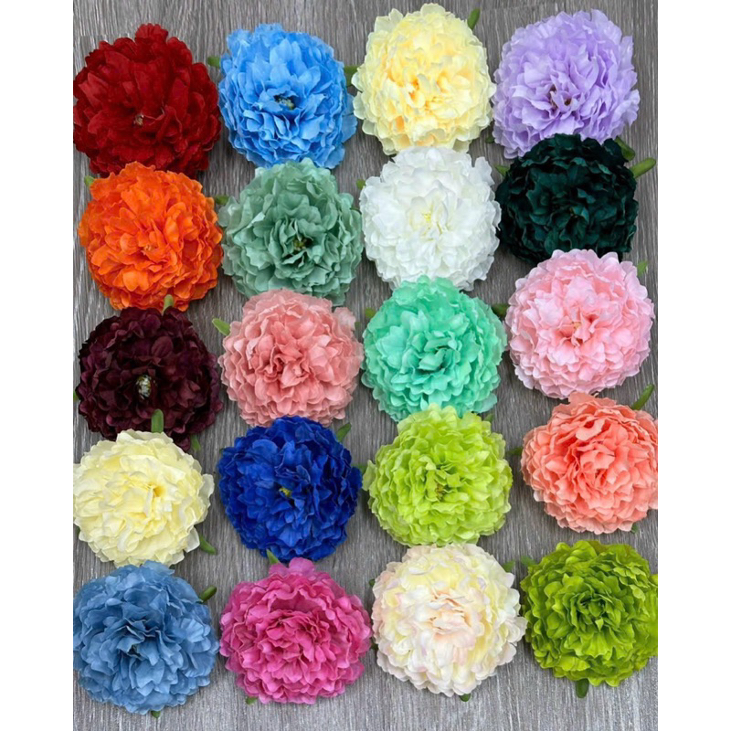 Đầu Bông Mẫu Đơn Peony - Bông size 11cm - Hoa Lụa - Hoa Giả - Hoa Trang Trí
