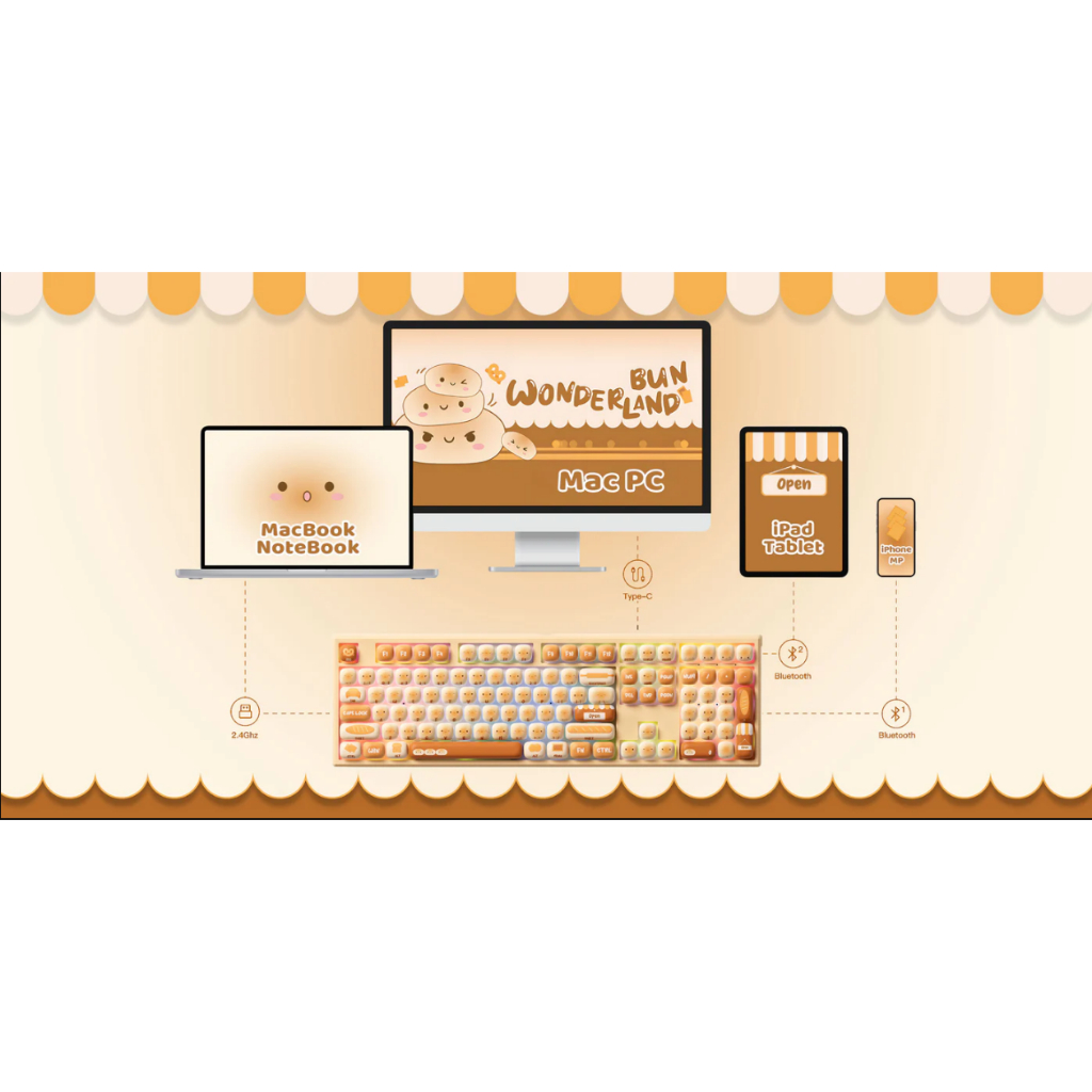 Bàn phím MonsGeek MG108B Bun Wonderland / MG108B Watermelon (RGB / Hotswap / Piano Pro SW/ Multi-mode) | BigBuy360 - bigbuy360.vn